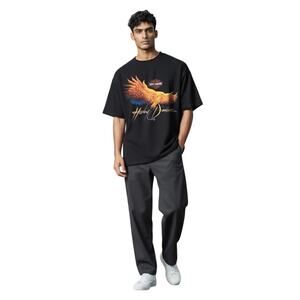 Vintage 90s Harley Davidson Flame Wing Eagle Graphic T Shirt Black Xlarge